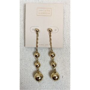14th & Union Gold Ball Chain Drop Dangle Earrings NWT